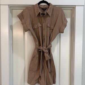 Simply Vera Vera Wang Tan Tie-Waist Mini Dress